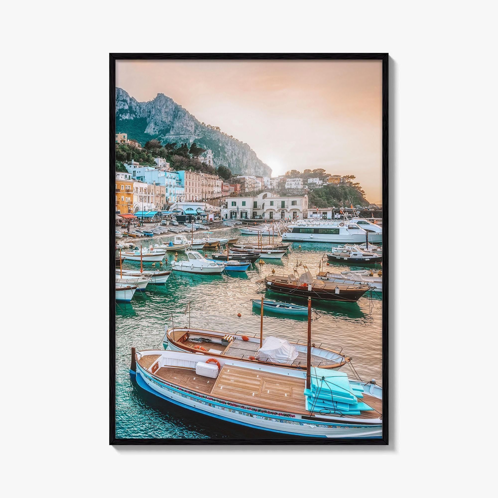 Capri Island Fine Art Photo Print, Marina Grande Port, Naples Italy, Wall Decor Poster