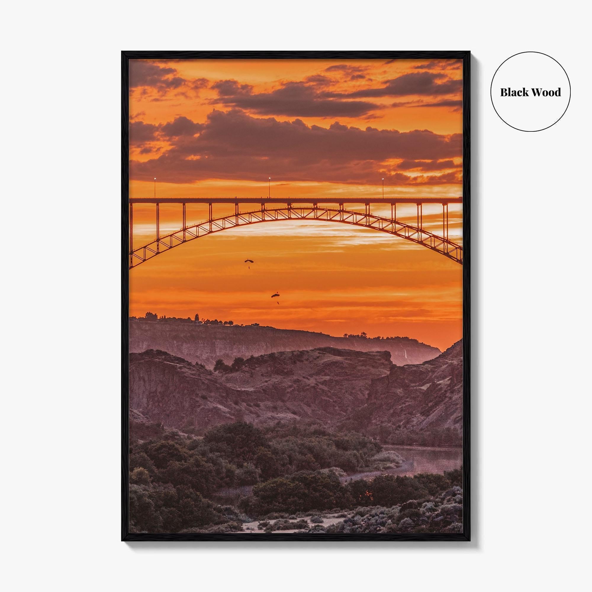 Twin Falls Idaho Fine Art Photo Print, Perrine Bridge, Base Jumpers, Wall Decor, Poster