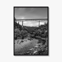 Auburn Black and White Fine Art Photo Print, Foresthill Bridge, Placer County Poster