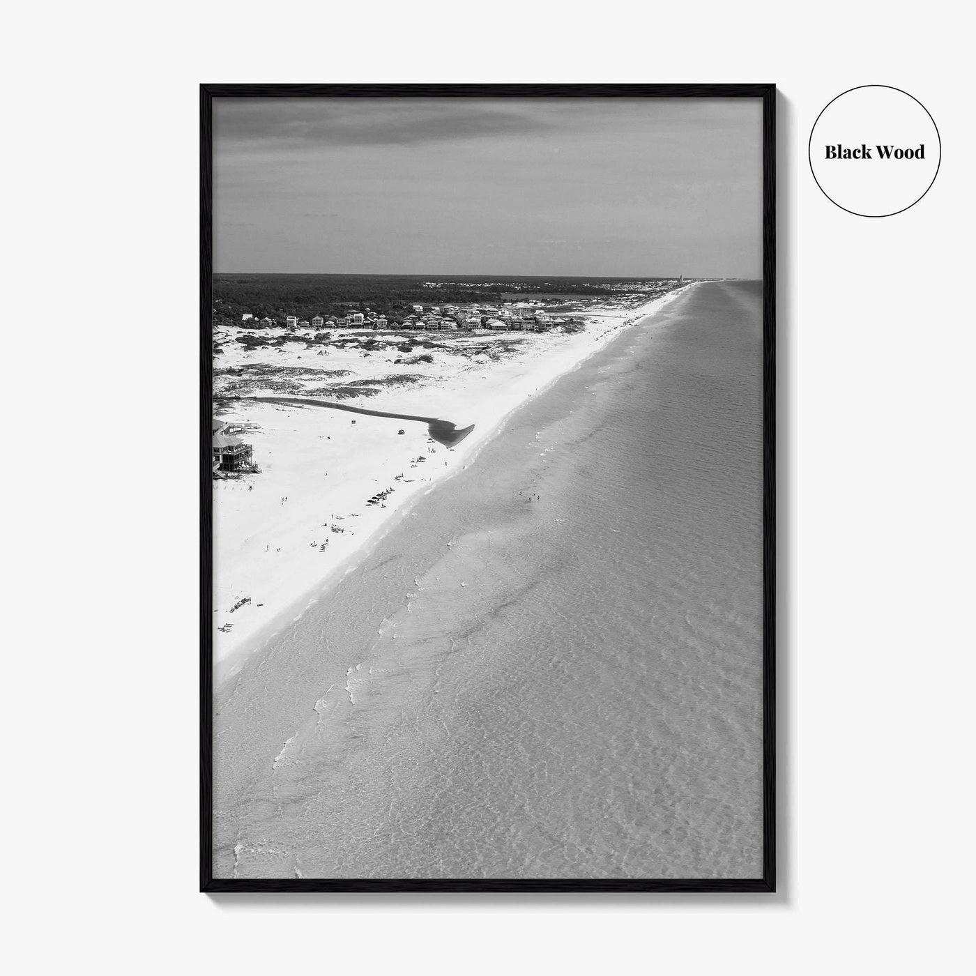 Grayton Beach Black and White Fine Art Photo Print, 30A Florida Poster
