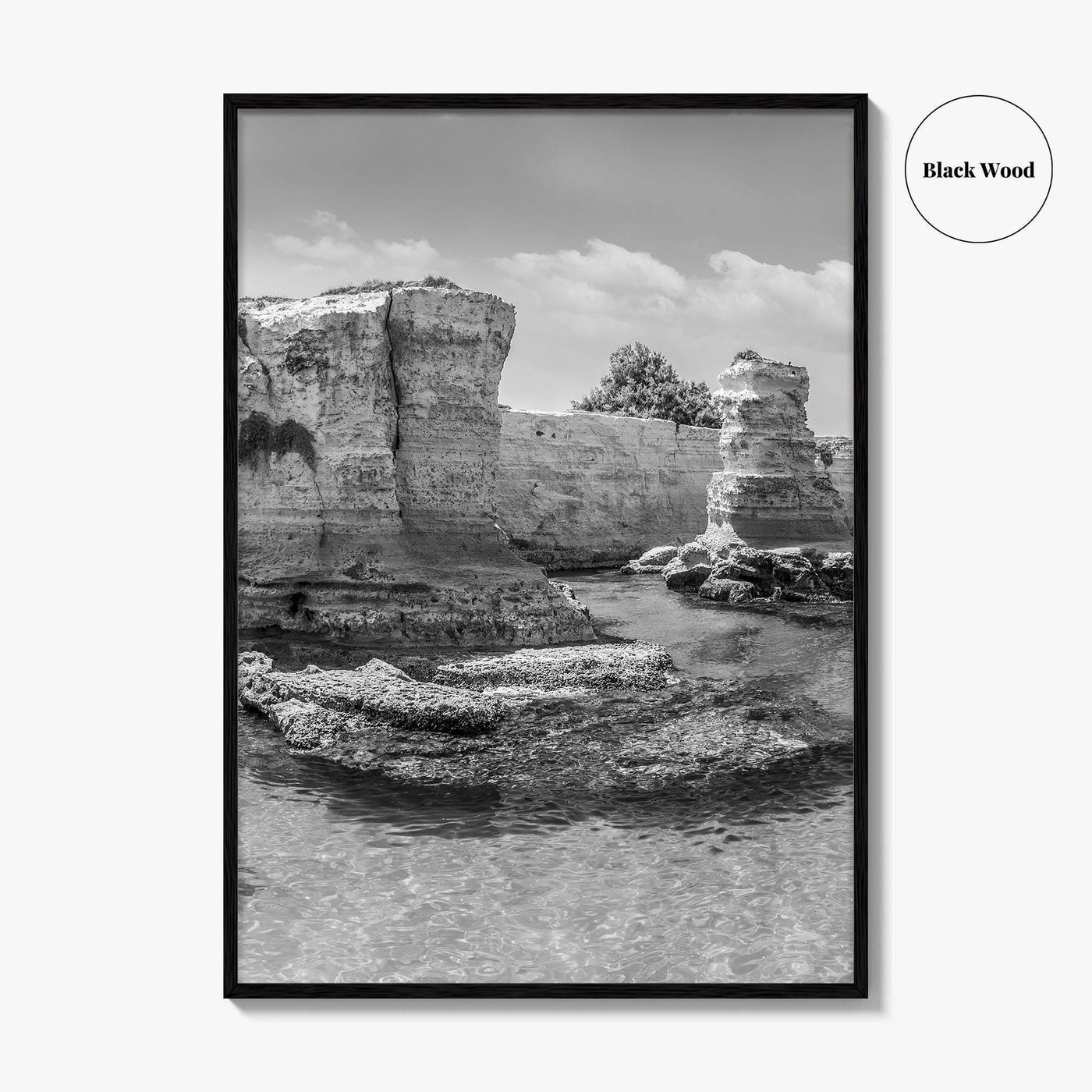 Torre Sant Andrea Black and White Fine Art Photo Print, Puglia Poster
