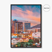 Tucson Skyline Fine Art Photo Print, Arizona, Downtown, Sentinel Peak A Mountain, Wall Decor