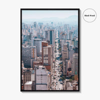 Sao Paulo Skyline Fine Art Photo Print, Aerial View, Sao Joao, Brazil Poster