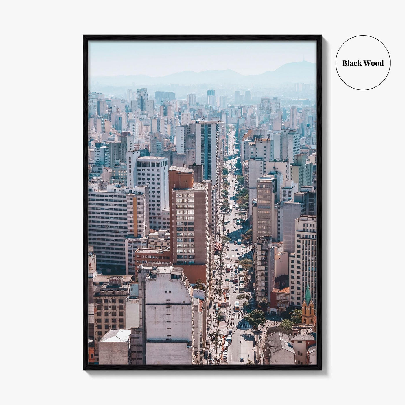Sao Paulo Skyline Fine Art Photo Print, Aerial View, Sao Joao, Brazil Poster
