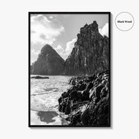 Fernando de Noronha Black and White Fine Art Photo Print, Dois Irmaos Brazil Poster