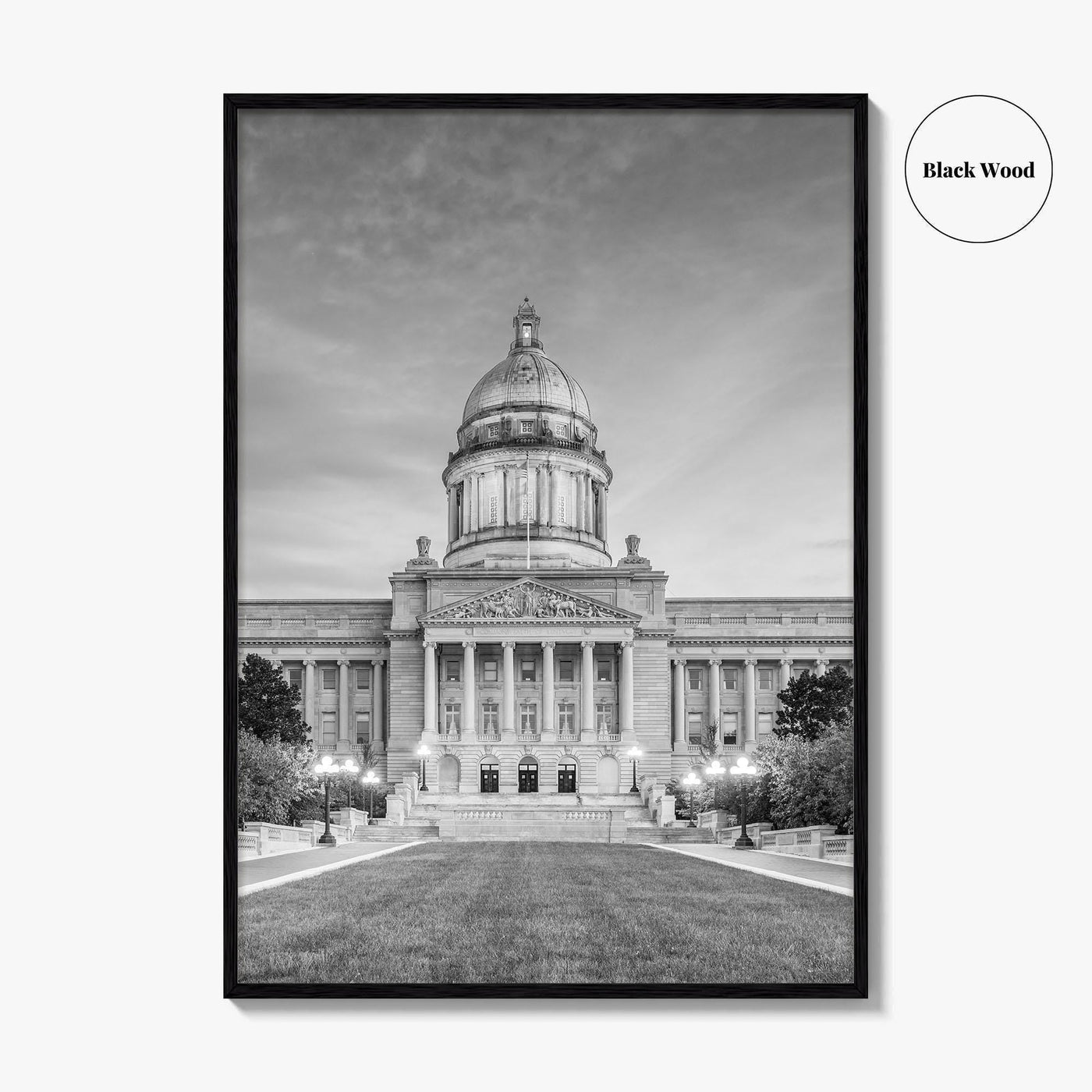 Frankfort Kentucky Black and White Fine Art Photo Print, State Capitol, USA Poster