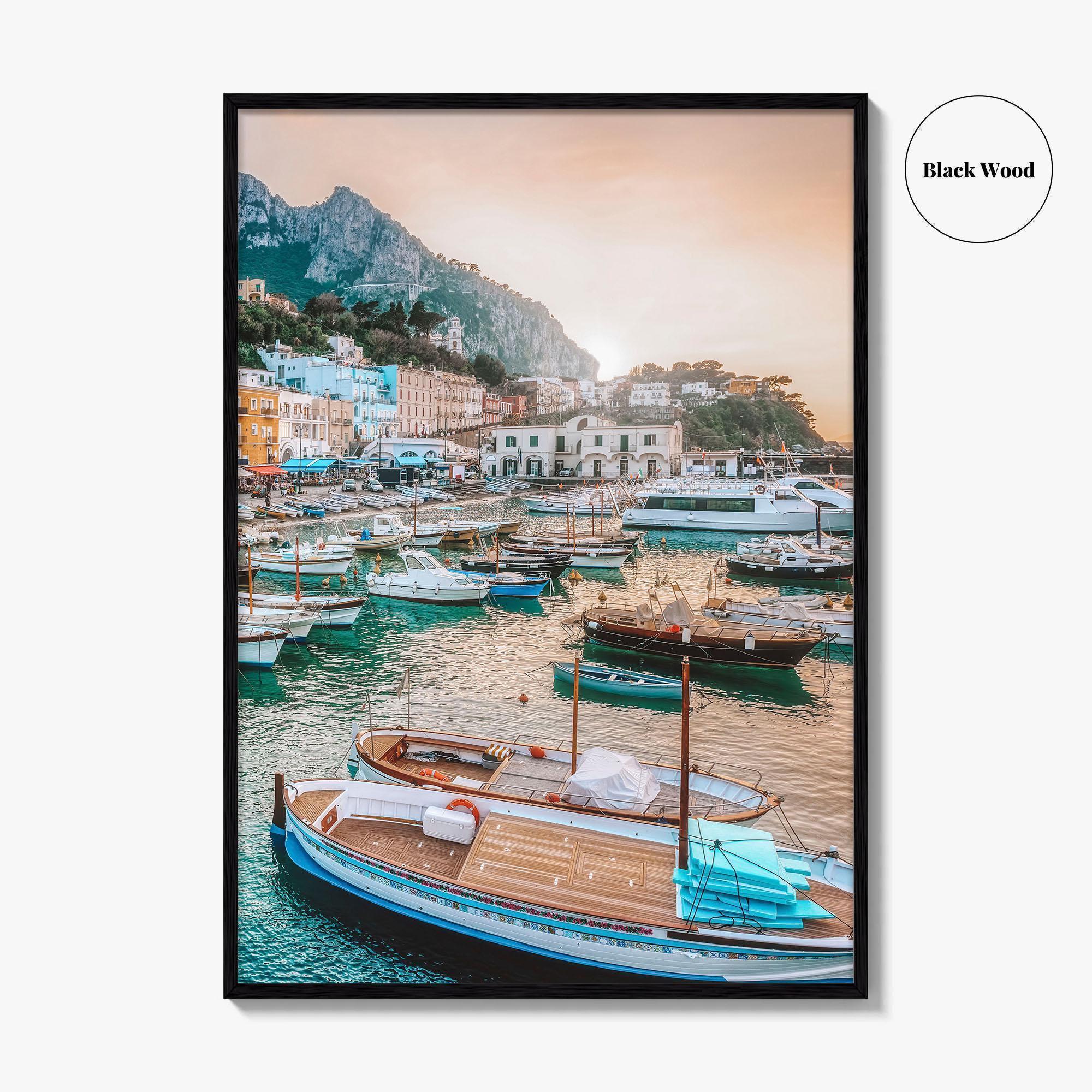 Capri Island Fine Art Photo Print, Marina Grande Port, Naples Italy, Wall Decor Poster