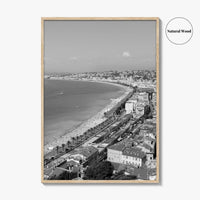 French Riviera Black and White Fine Art Photo Print, Castle Hill View, France Poster