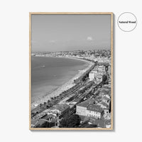 French Riviera Black and White Fine Art Photo Print, Castle Hill View, France Poster