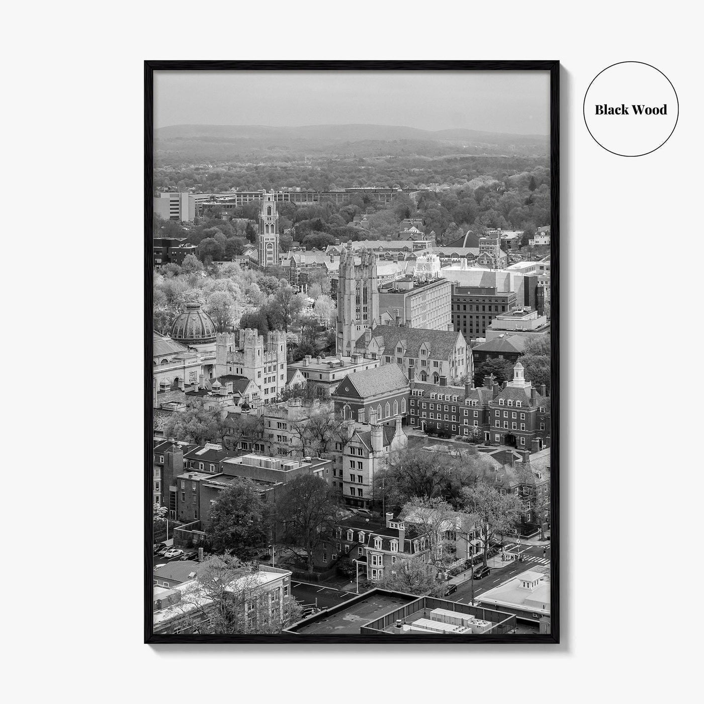 New Haven Black and White Fine Art Photo Print, Yale University, Connecticut Poster