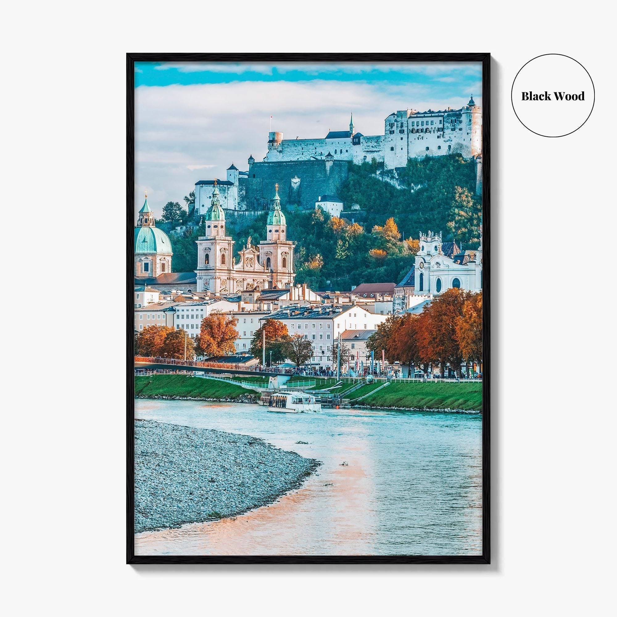Salzburg Skyline Fine Art Photo Print, Austria, Festung Hohensalzburg, Salzach River Poster, Salzburger Land
