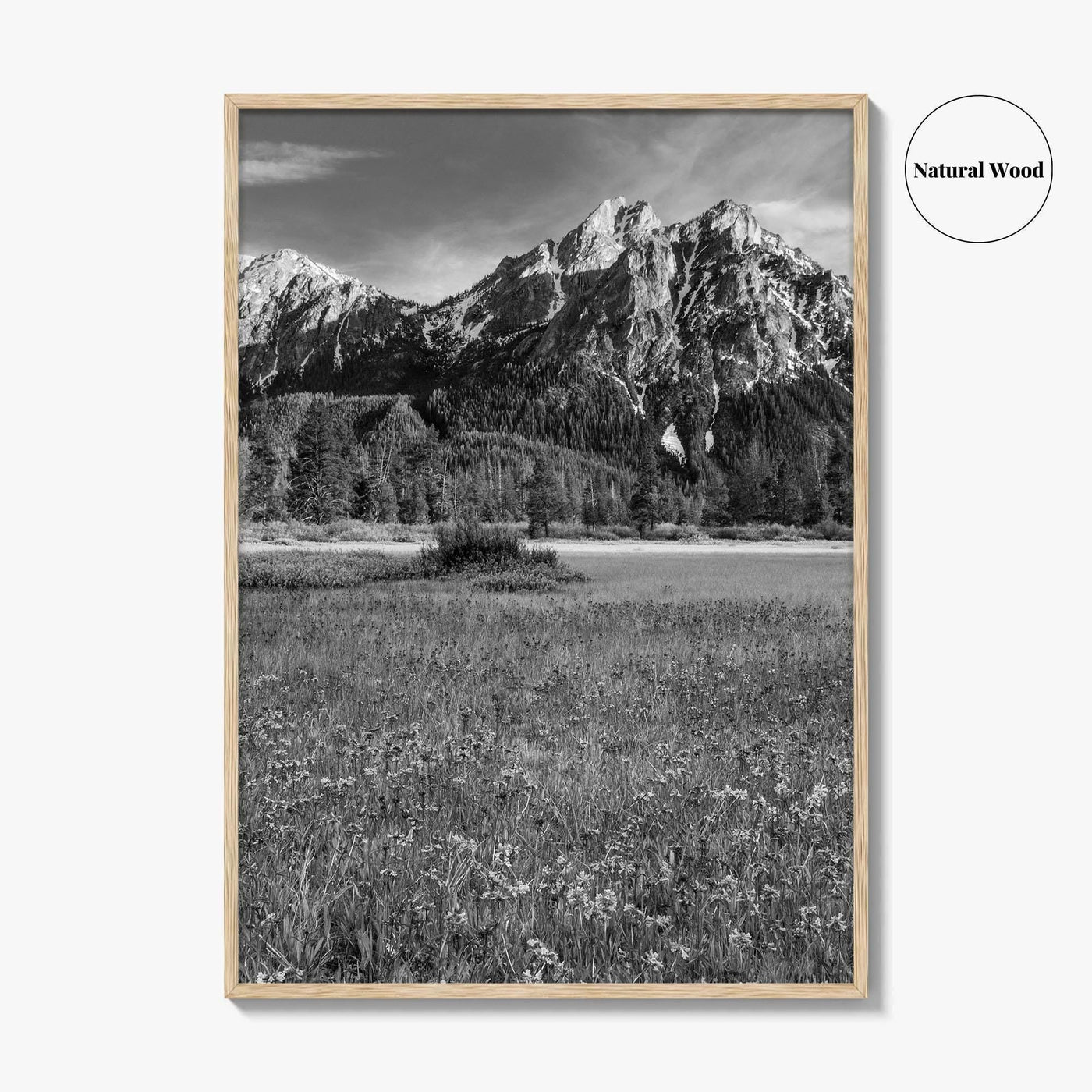Idaho Black and White Fine Art Photo Print, McGown Peak Sawtooth Mountains USA Poster