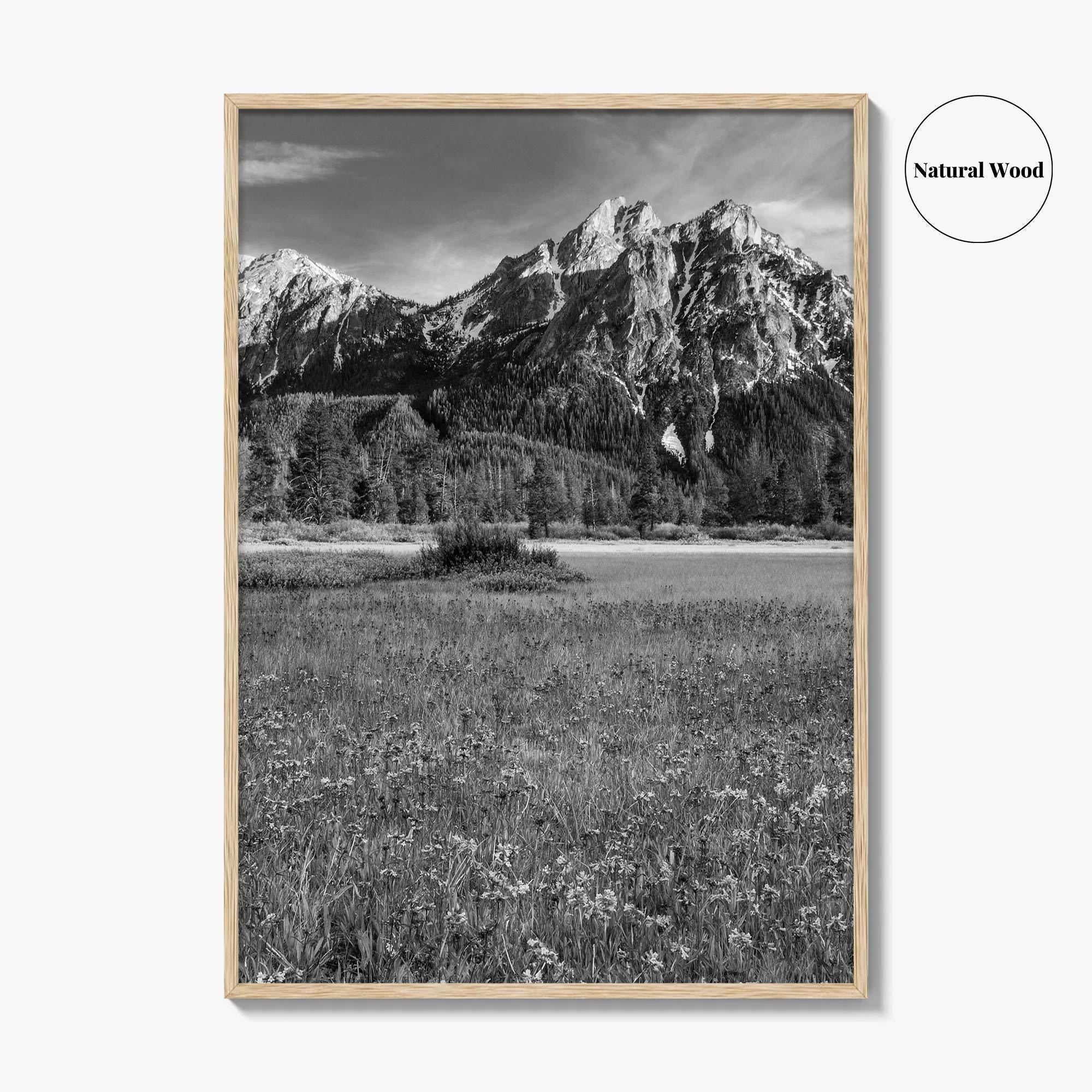 Idaho Black and White Fine Art Photo Print, McGown Peak Sawtooth Mountains USA Poster