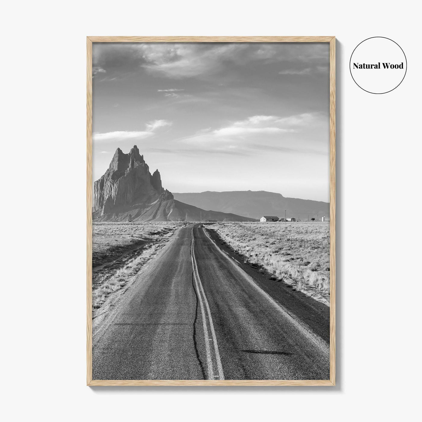Shiprock New Mexico Black and White Fine Art Photo Print, Navajo Nation Poster USA