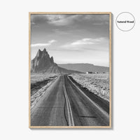 Shiprock New Mexico Black and White Fine Art Photo Print, Navajo Nation Poster USA