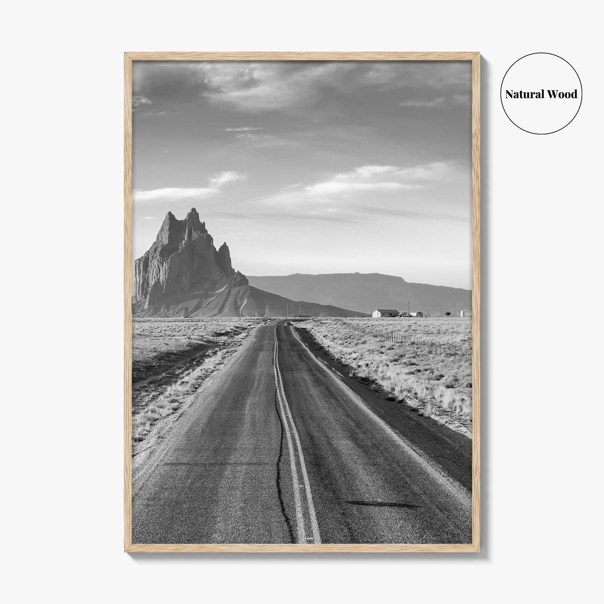 Shiprock New Mexico Black and White Fine Art Photo Print, Navajo Nation Poster USA