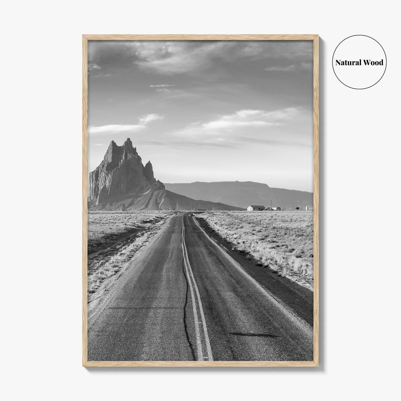 Shiprock New Mexico Black and White Fine Art Photo Print, Navajo Nation Poster USA