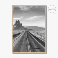 Shiprock New Mexico Black and White Fine Art Photo Print, Navajo Nation Poster USA