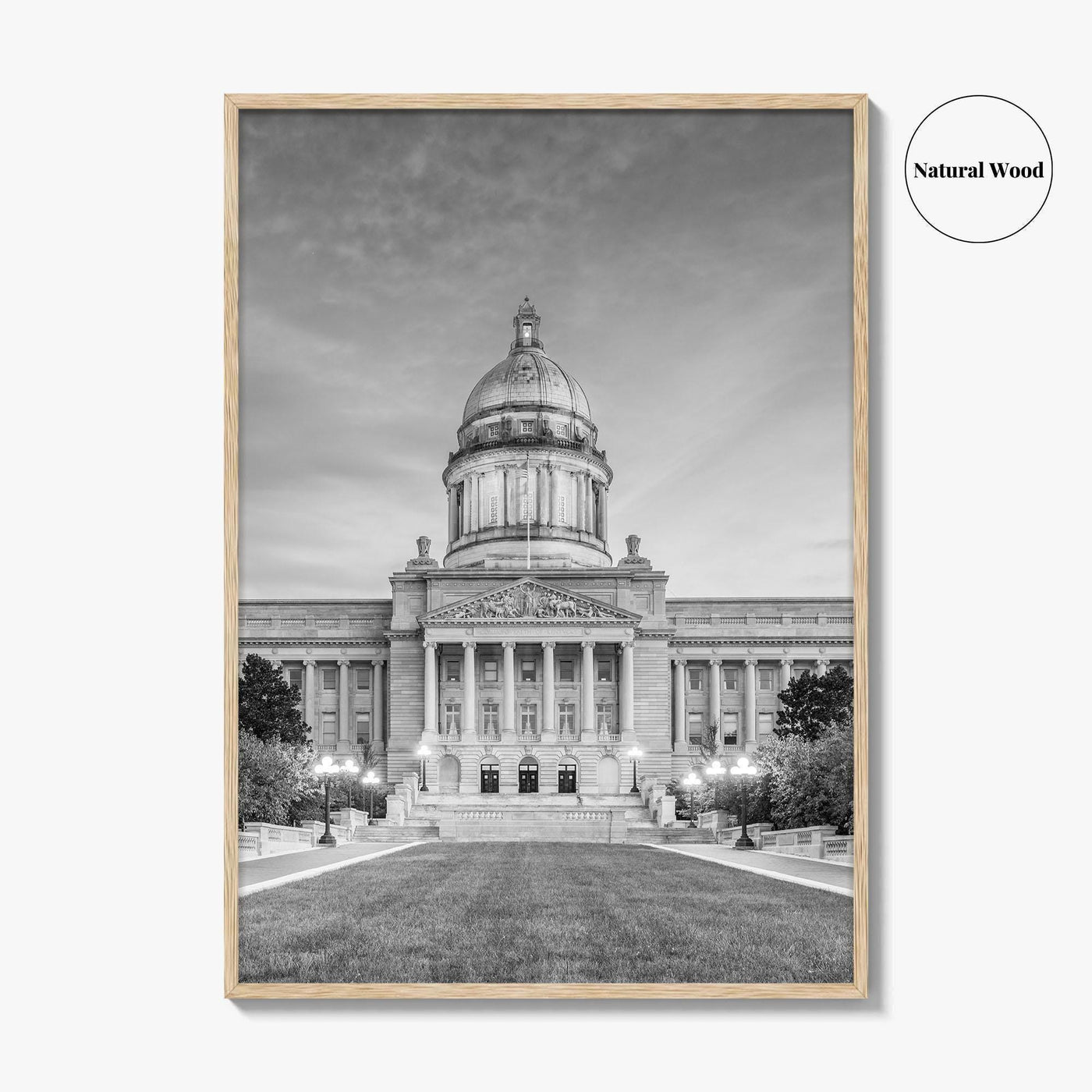 Frankfort Kentucky Black and White Fine Art Photo Print, State Capitol, USA Poster
