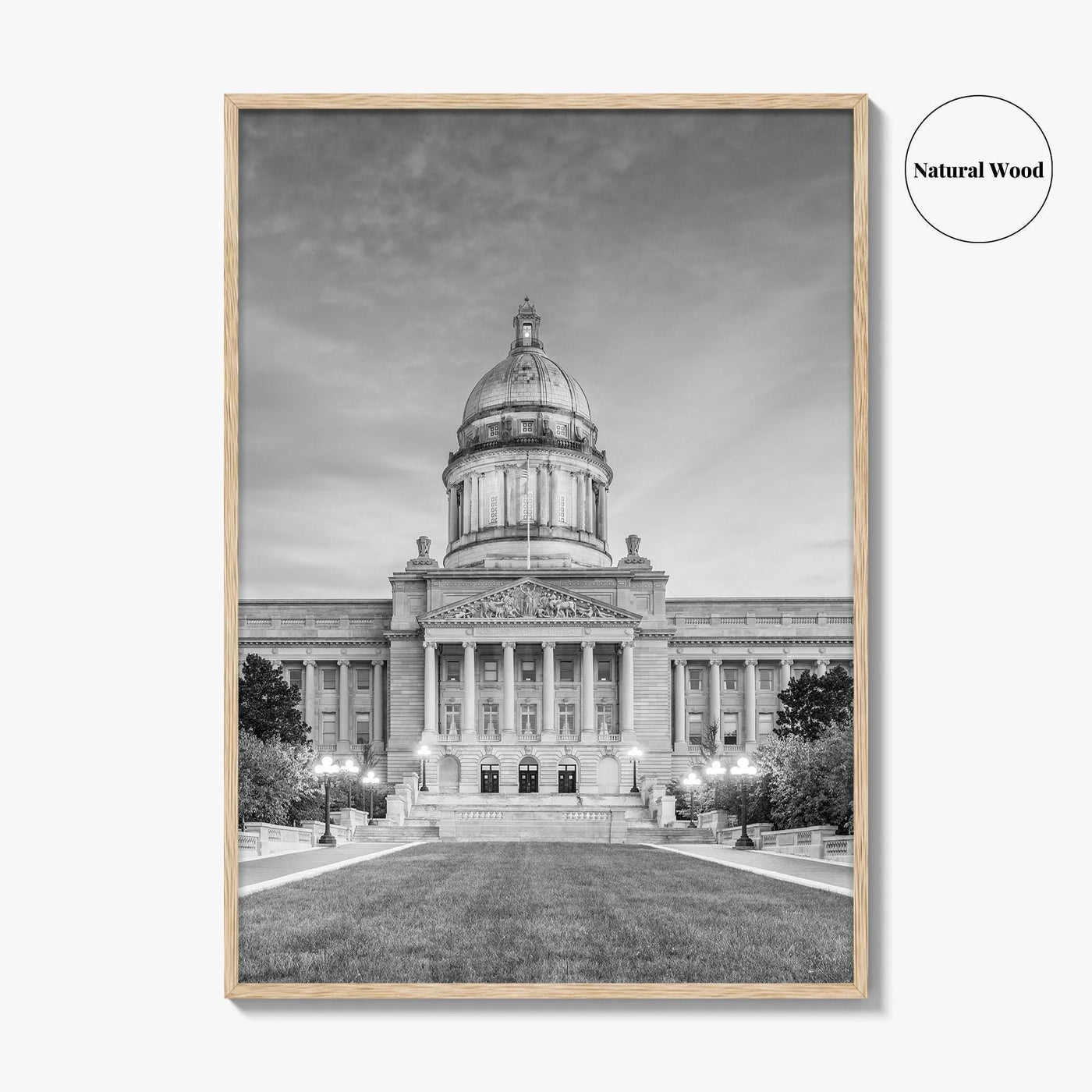 Frankfort Kentucky Black and White Fine Art Photo Print, State Capitol, USA Poster