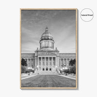 Frankfort Kentucky Black and White Fine Art Photo Print, State Capitol, USA Poster