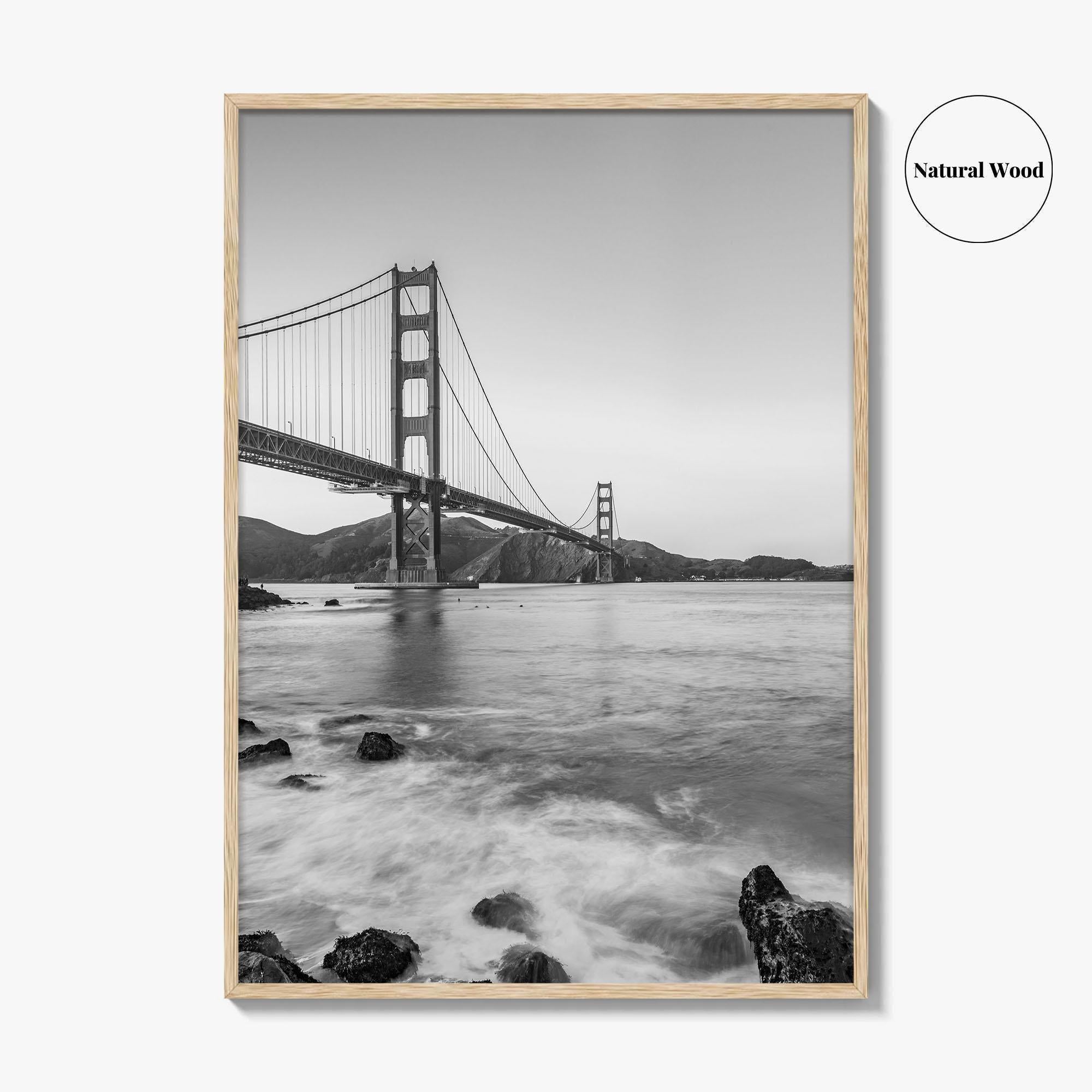 San Francisco Black and White Fine Art Photo Print, Golden Gate Bridge California Poster