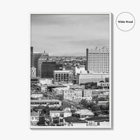 El Paso Skyline Black and White Fine Art Photo Print, Texas Juarez Mexico Poster
