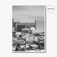El Paso Skyline Black and White Fine Art Photo Print, Texas Juarez Mexico Poster