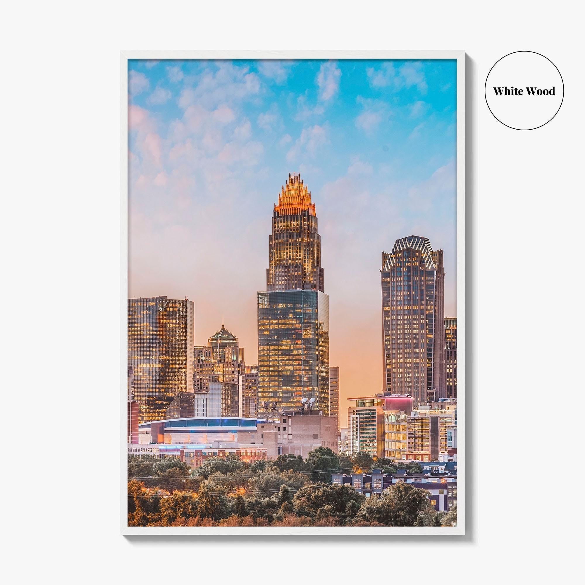 Charlotte Skyline Fine Art Photo Print, Uptown, North Carolina USA Poster