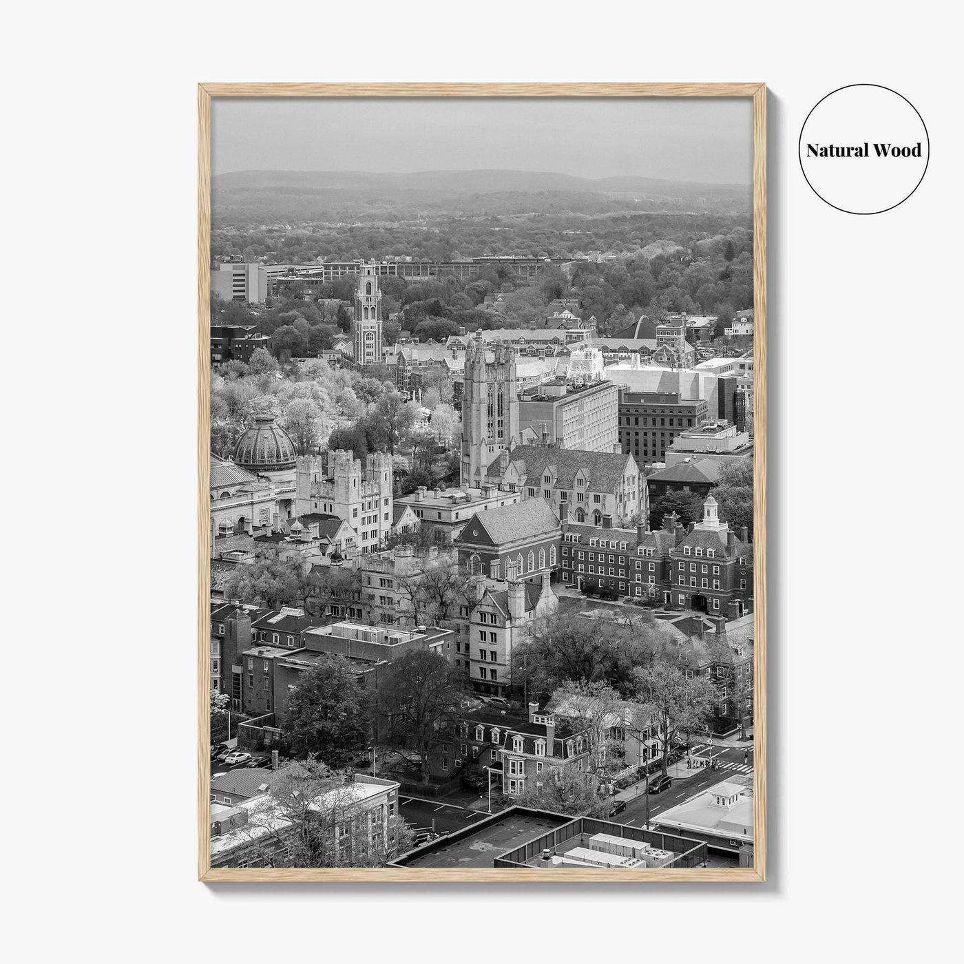 New Haven Black and White Fine Art Photo Print, Yale University, Connecticut Poster