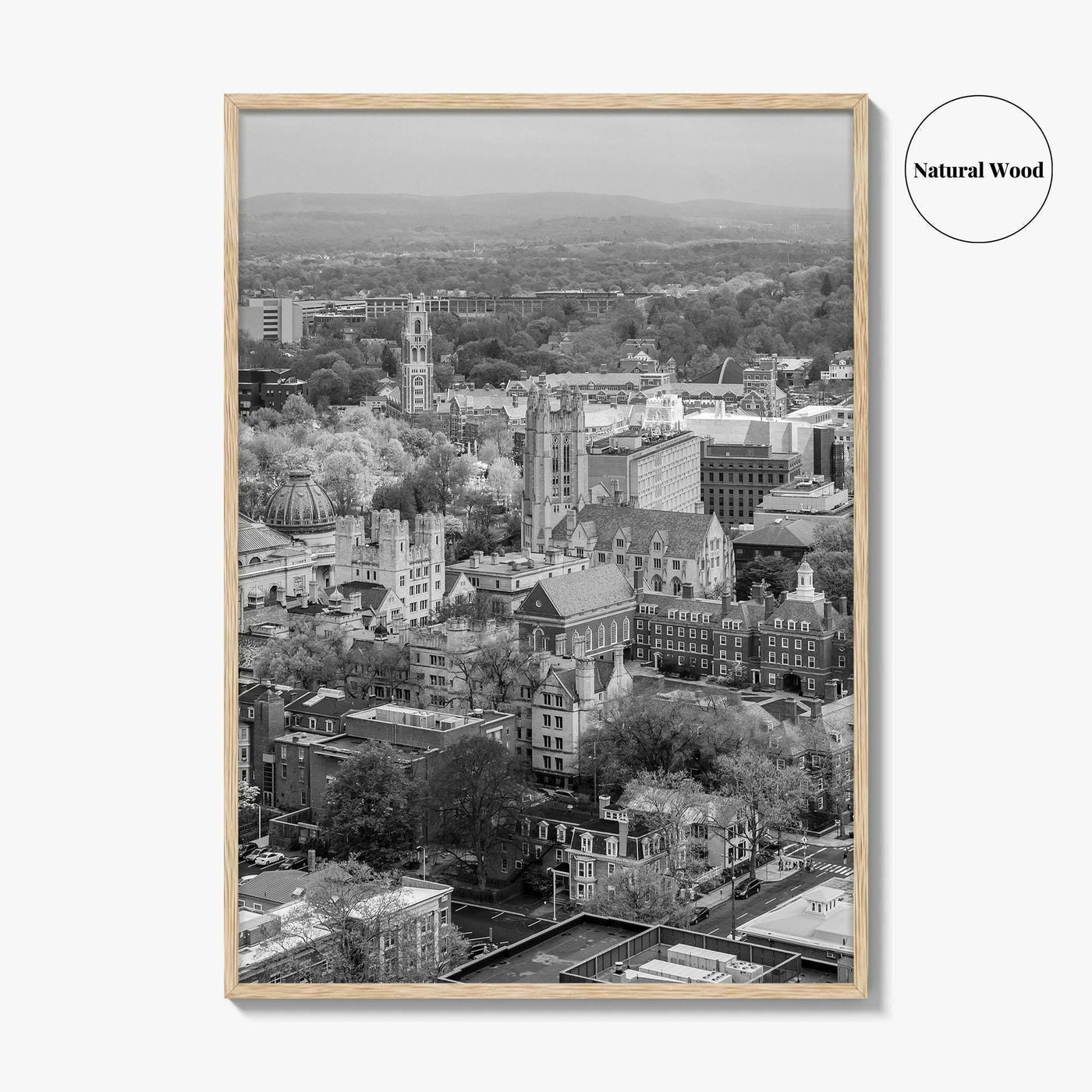 New Haven Black and White Fine Art Photo Print, Yale University, Connecticut Poster