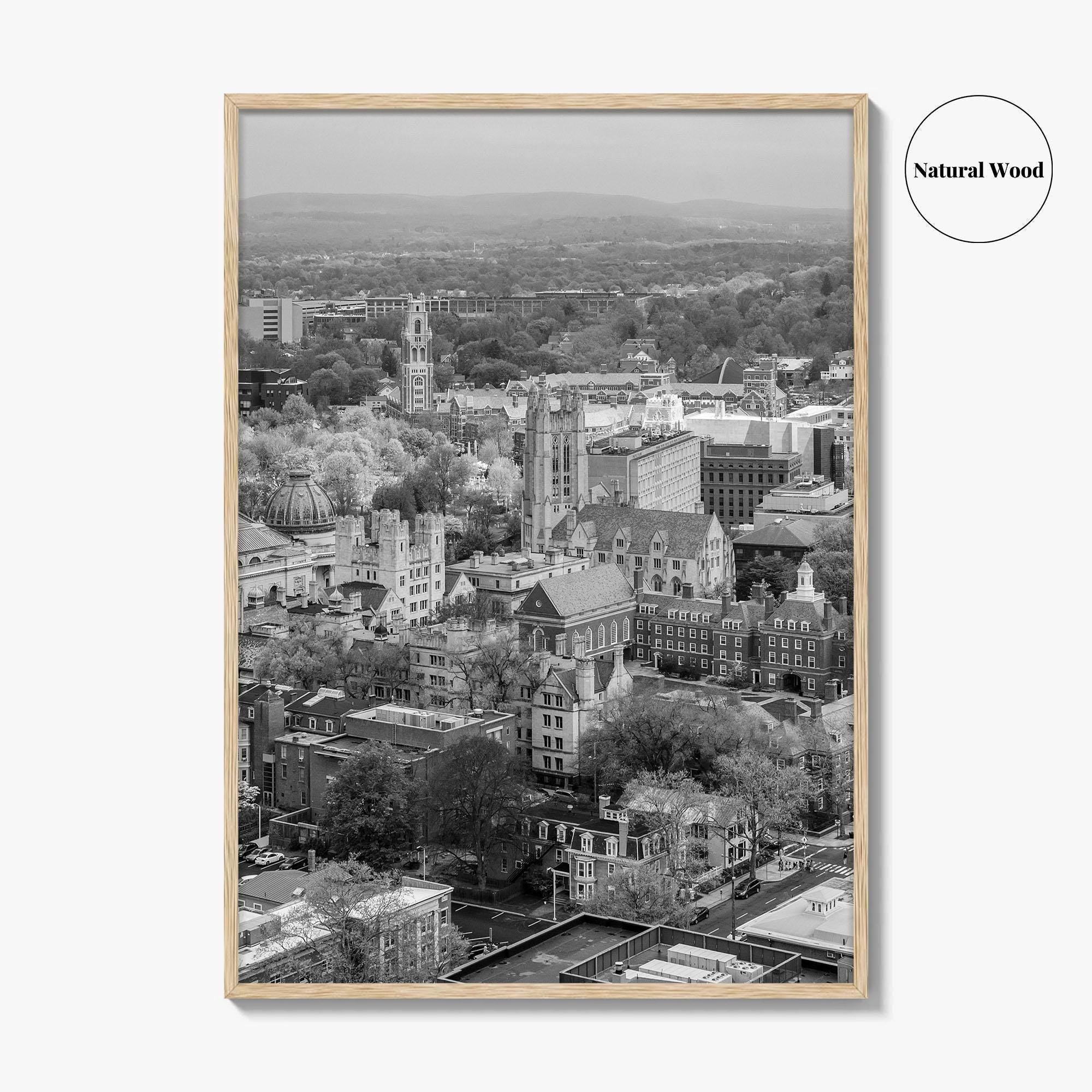 New Haven Black and White Fine Art Photo Print, Yale University, Connecticut Poster