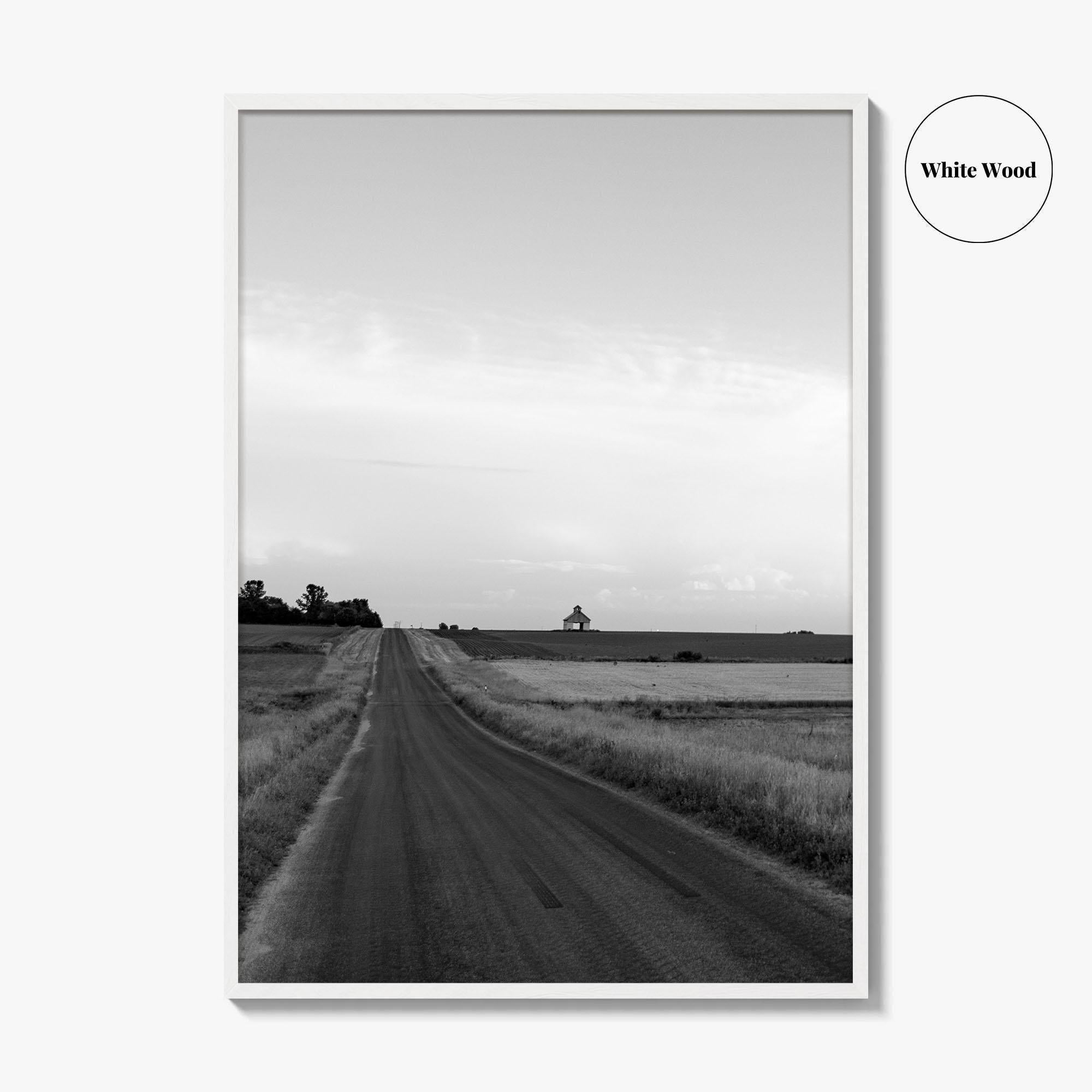 Illinois Black and White Fine Art Photo Print, LaSalle County, Midwest USA, Wall Poster