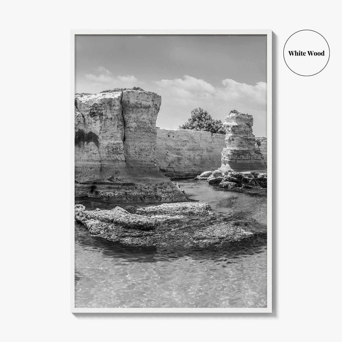 Torre Sant Andrea Black and White Fine Art Photo Print, Puglia Poster