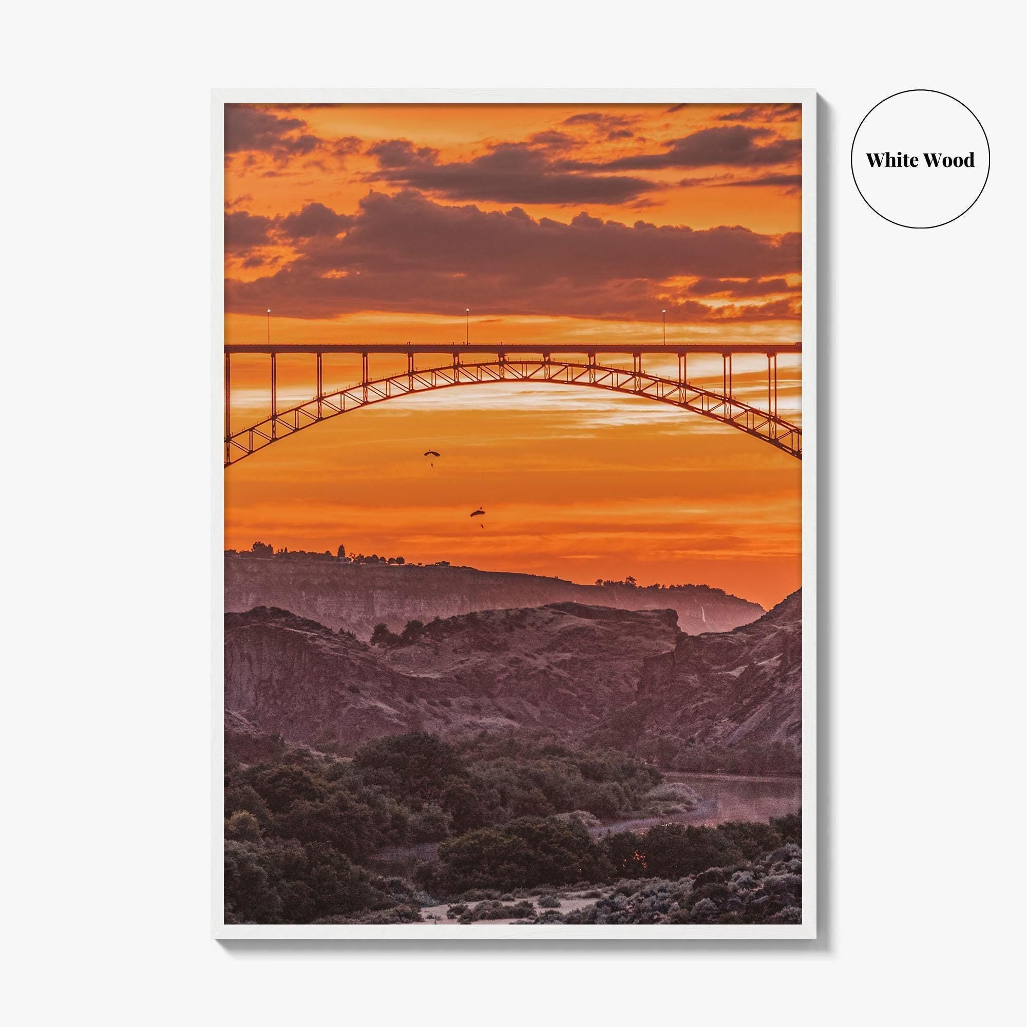 Twin Falls Idaho Fine Art Photo Print, Perrine Bridge, Base Jumpers, Wall Decor, Poster