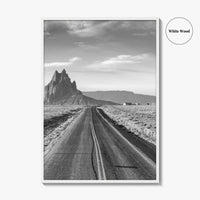 Shiprock New Mexico Black and White Fine Art Photo Print, Navajo Nation Poster USA
