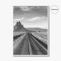 Shiprock New Mexico Black and White Fine Art Photo Print, Navajo Nation Poster USA