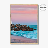 Santa Cruz Fine Art Photo Print, Breakwater Walton Lighthouse, California USA, Wall Decor Poster