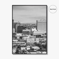 El Paso Skyline Black and White Fine Art Photo Print, Texas Juarez Mexico Poster