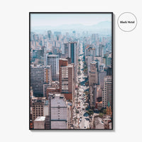 Sao Paulo Skyline Fine Art Photo Print, Aerial View, Sao Joao, Brazil Poster
