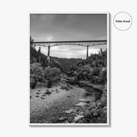 Auburn Black and White Fine Art Photo Print, Foresthill Bridge, Placer County Poster