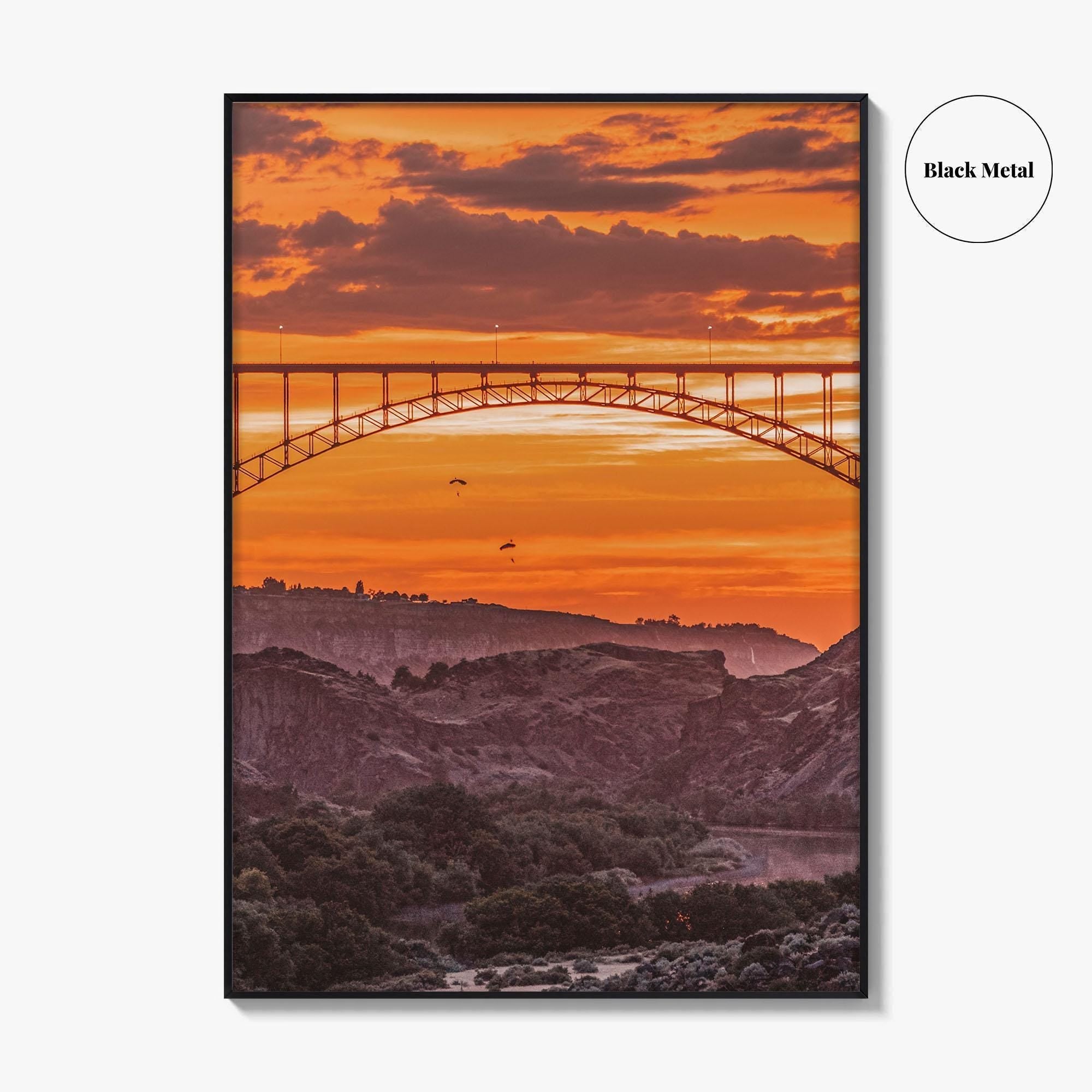 Twin Falls Idaho Fine Art Photo Print, Perrine Bridge, Base Jumpers, Wall Decor, Poster