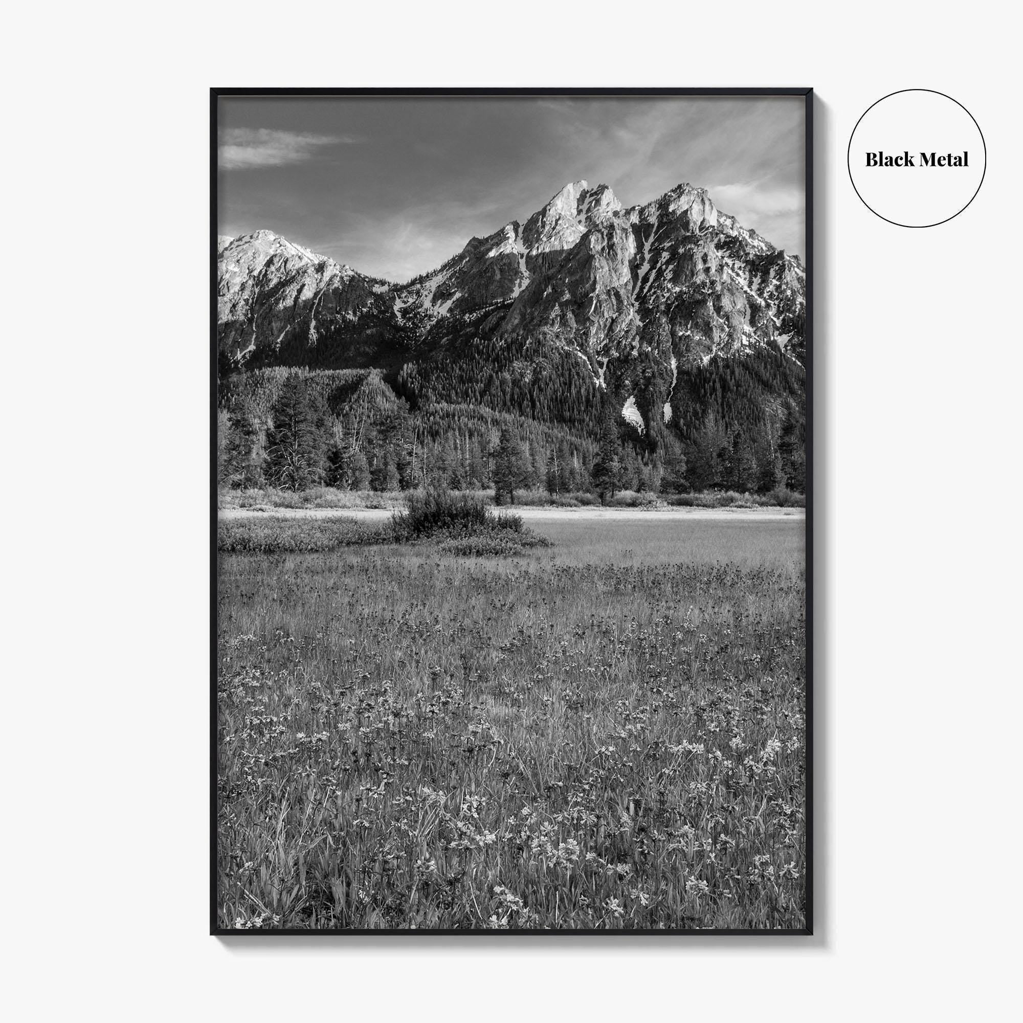 Idaho Black and White Fine Art Photo Print, McGown Peak Sawtooth Mountains USA Poster