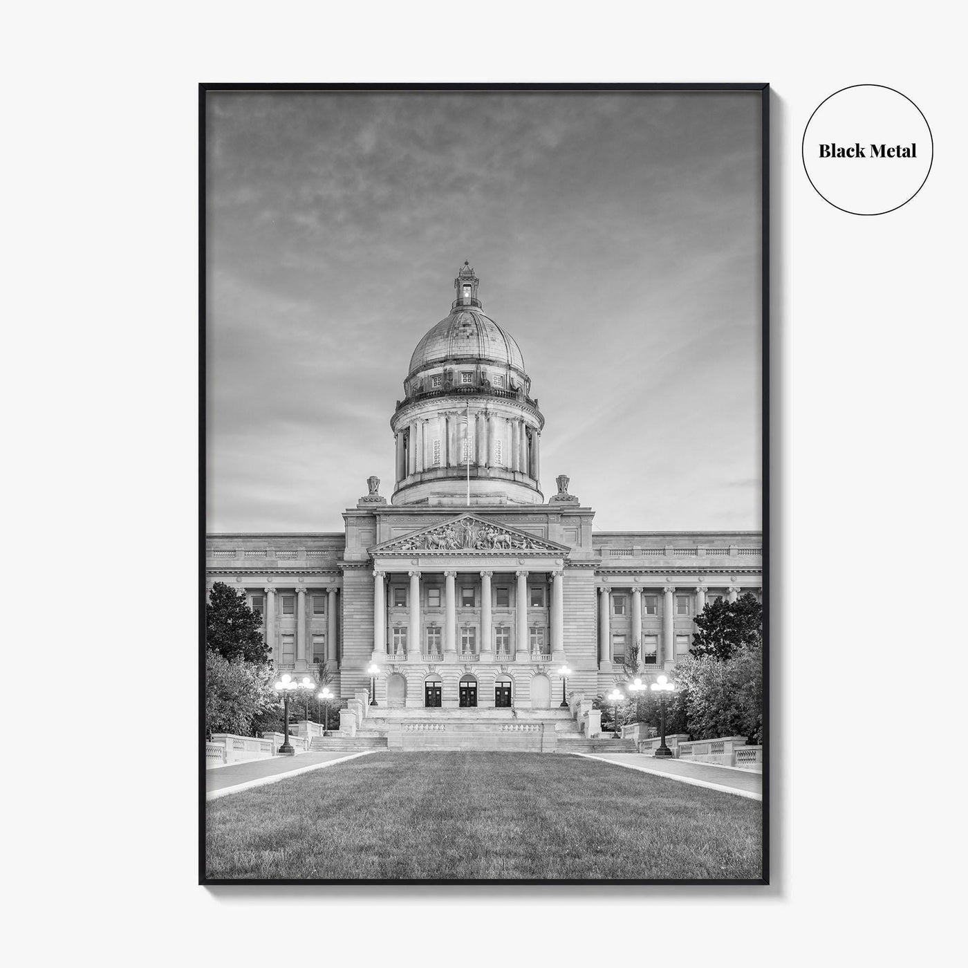 Frankfort Kentucky Black and White Fine Art Photo Print, State Capitol, USA Poster