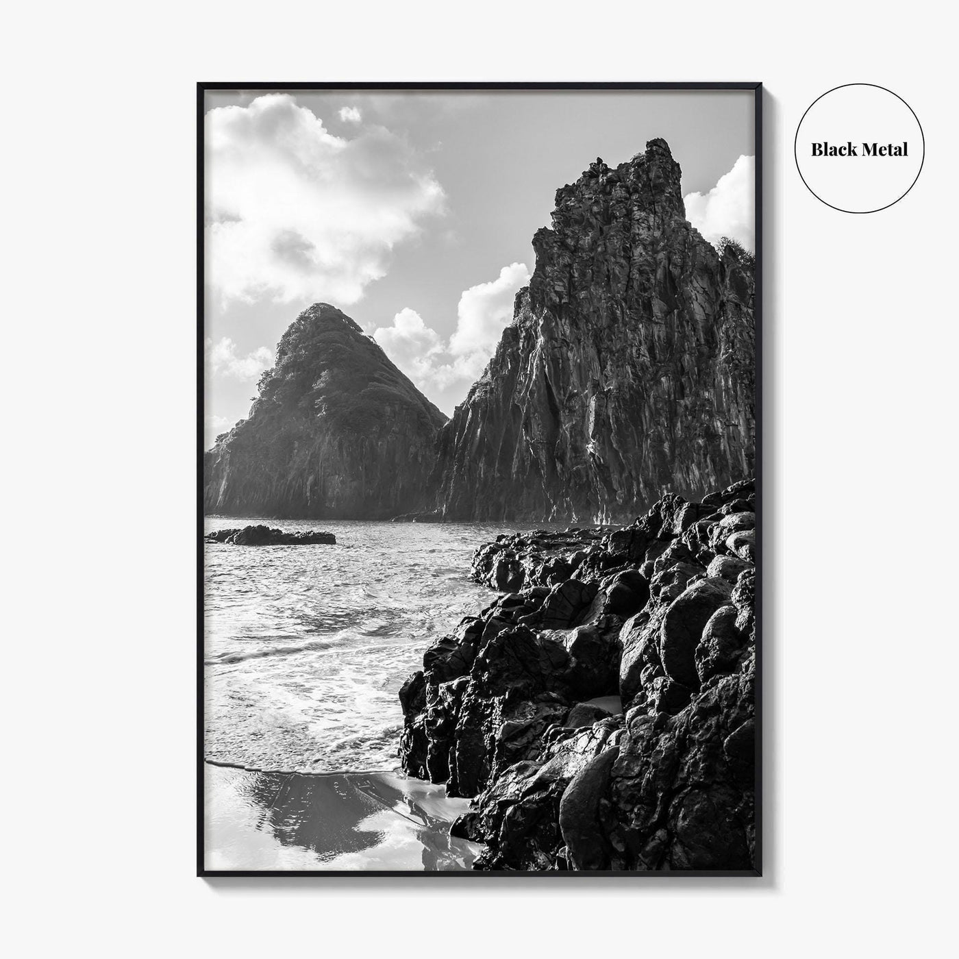 Fernando de Noronha Black and White Fine Art Photo Print, Dois Irmaos Brazil Poster