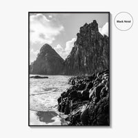 Fernando de Noronha Black and White Fine Art Photo Print, Dois Irmaos Brazil Poster