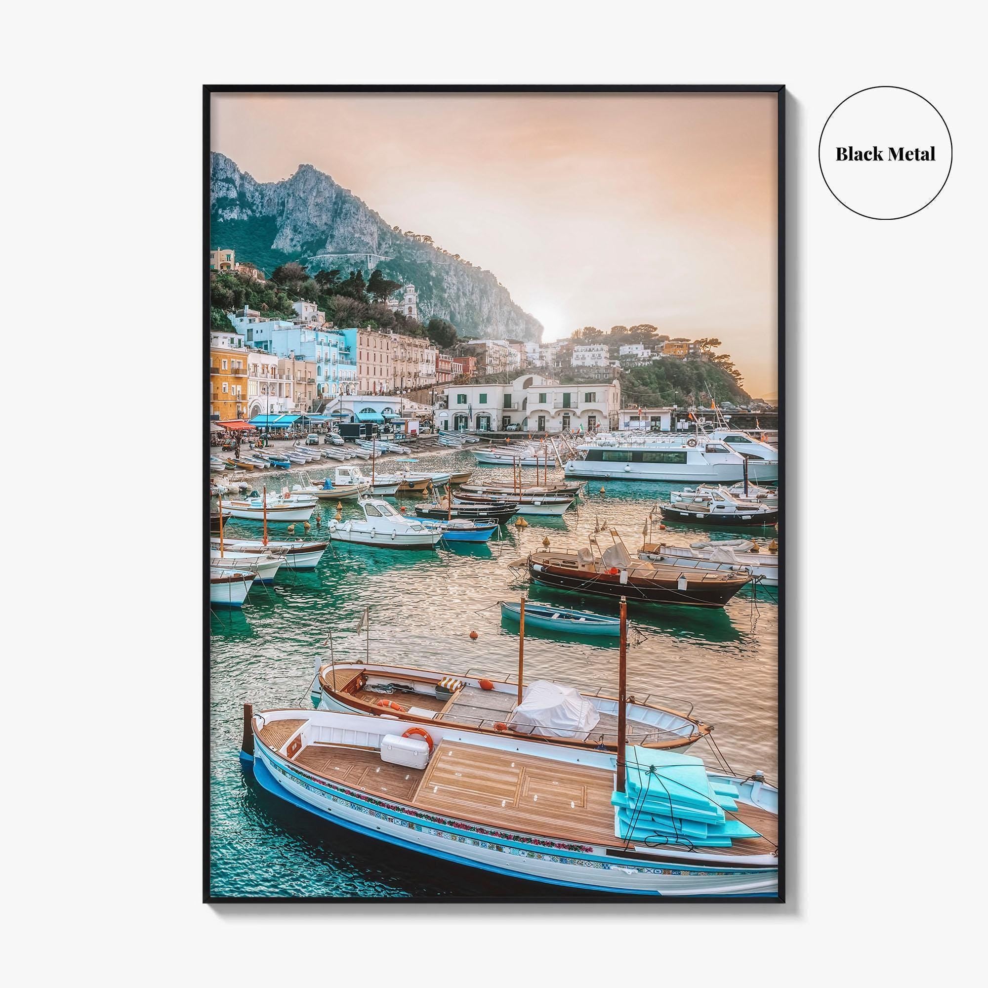 Capri Island Fine Art Photo Print, Marina Grande Port, Naples Italy, Wall Decor Poster
