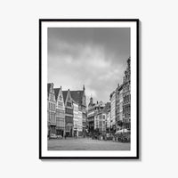 Antwerp Black and White Fine Art Photo Print, Grote Markt, Antwerpen, Belgium, Wall Poster