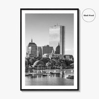 Boston Skyline Black and White Fine Art Photo Print, City, Massachusetts USA, Wall Poster