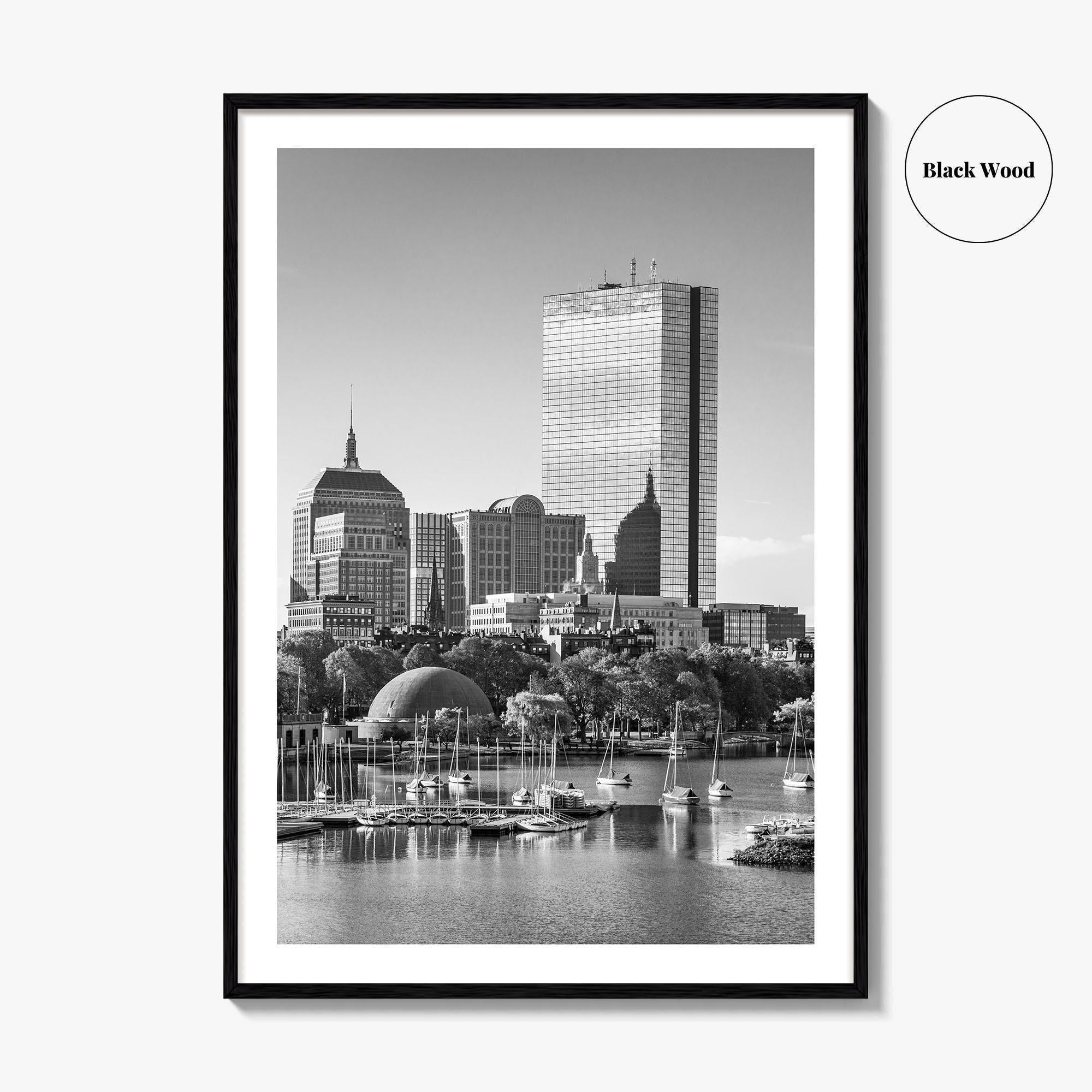 Boston Skyline Black and White Fine Art Photo Print, City, Massachusetts USA, Wall Poster